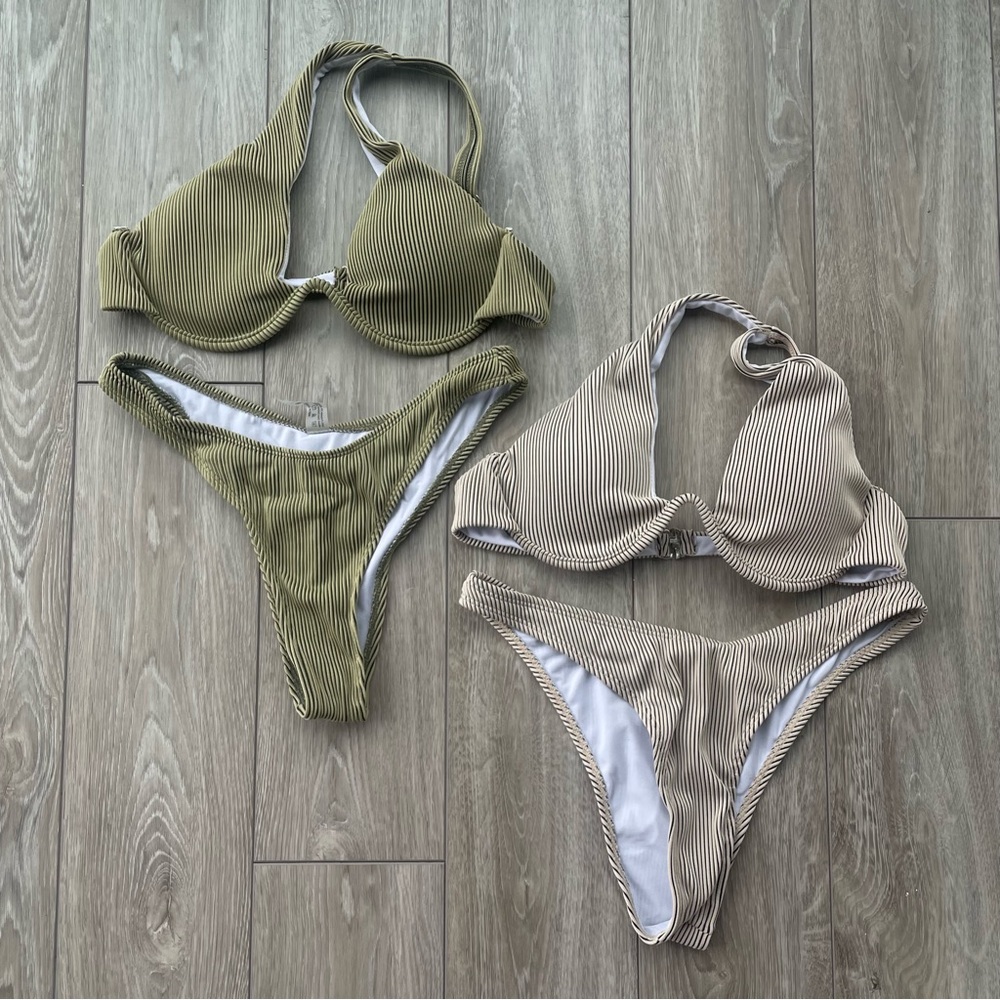 Ribbed One-Shoulder Bikinis (2)